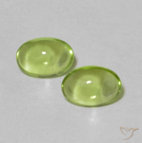 0.82ctw Naturel Vert jaunâtre Péridot, ovale, Transparent