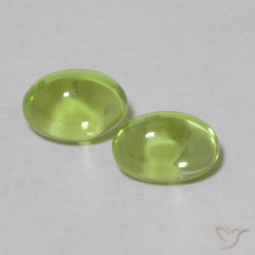 1.11ctw Naturel Vert jaunâtre Péridot, ovale, Transparent