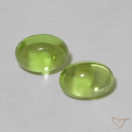 1.35ctw Naturel Vert jaunâtre vif Péridot, ovale, Transparent