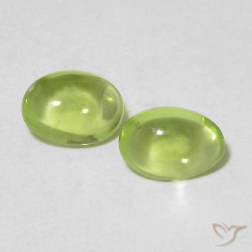 0.88ctw Naturel Vert moyen Péridot, ovale, Transparent