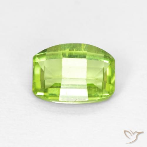 Péridot Vert éclatant naturelle Coussin, 1.05 ct, VS