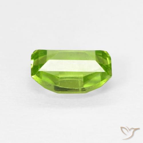 Péridot Vert éclatant naturelle Coussin, 1.05 ct, VS