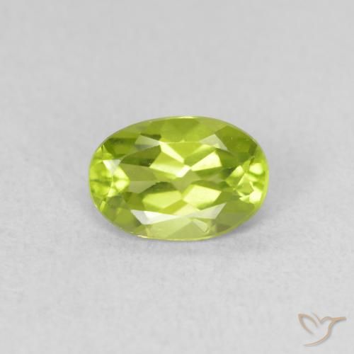 0.83ct Naturel Vert jaunâtre vif Péridot, ovale, VVS-VS