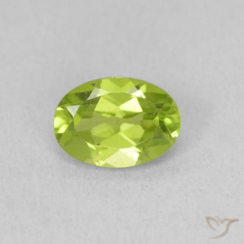 0.95ct Naturel Vert jaunâtre vif Péridot, ovale, VVS-VS