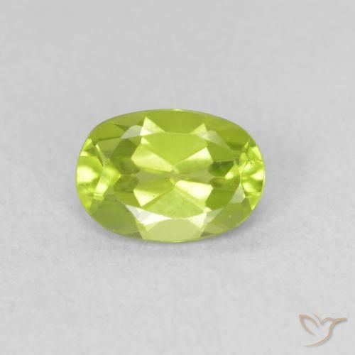 0.91ct Naturel Vert jaunâtre vif Péridot, ovale, VVS-VS