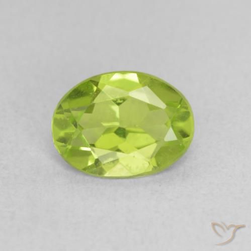 1.07ct Naturel Vert jaunâtre vif Péridot, ovale, VVS-VS