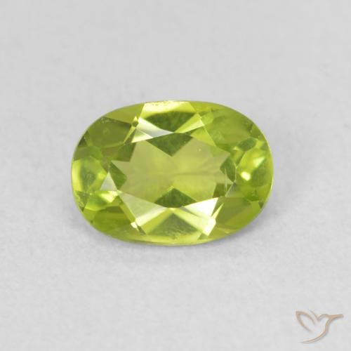 0.91ct Naturel Vert jaunâtre vif Péridot, ovale, VS