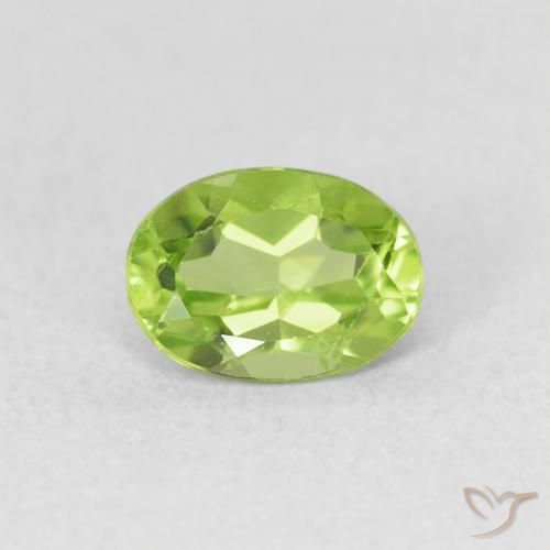 0.95ct Naturel Medium Light-Green Péridot, ovale, VS