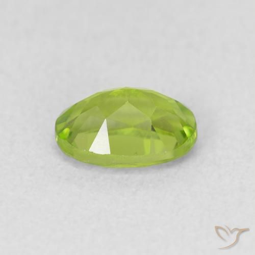 Péridot Vert éclatant naturelle ovale, 0.98 ct, VS