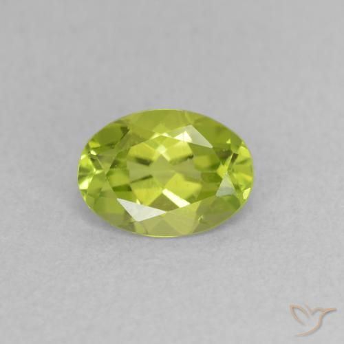 0.75ct Naturel Vert jaunâtre Péridot, ovale, VVS-VS
