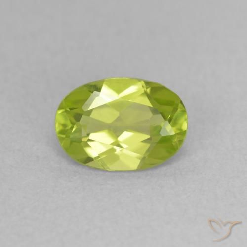 0.87ct Naturel Vert clair Péridot, ovale, VVS-VS