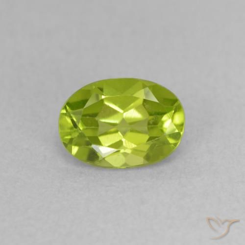 0.86ct Naturel Vert jaunâtre Péridot, ovale, VVS-VS