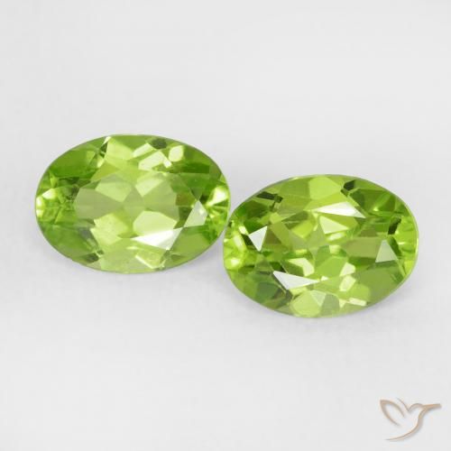 1.62ctw Naturel Vert moyen Péridot, ovale, VS