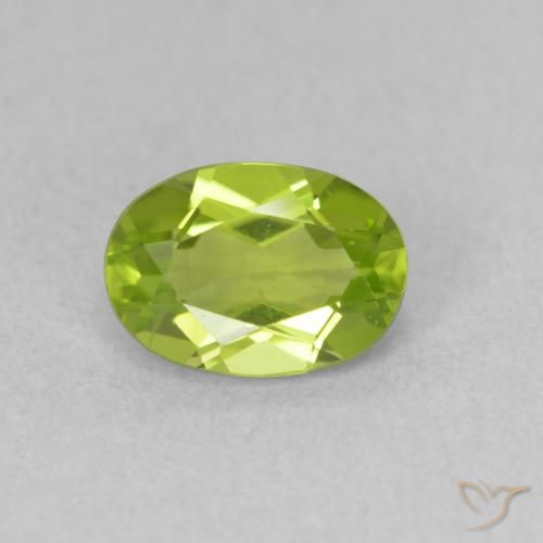 0.92ct Naturel Vert éclatant Péridot, ovale, VVS-VS