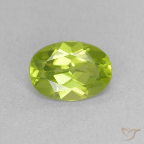 0.90ct Naturel Vert jaunâtre Péridot, ovale, VVS-VS