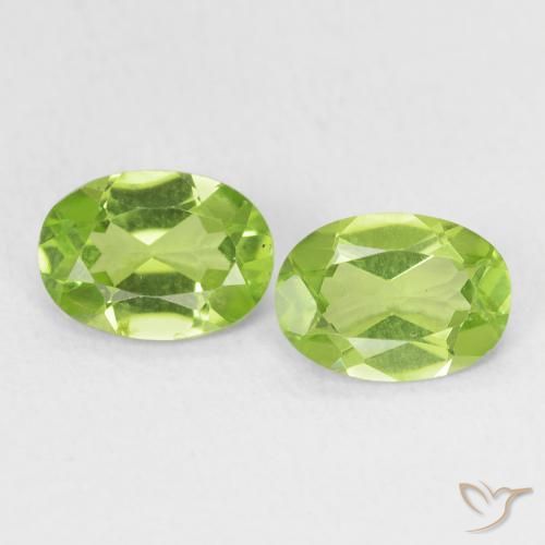 1.62ctw Naturel Vert vif et léger Péridot, ovale, VS