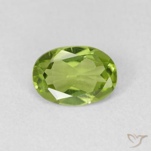 Péridot Vert éclatant naturelle ovale, 0.73 ct, VVS-VS