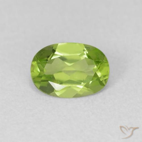 0.80ct Naturel Vert éclatant Péridot, ovale, VVS-VS