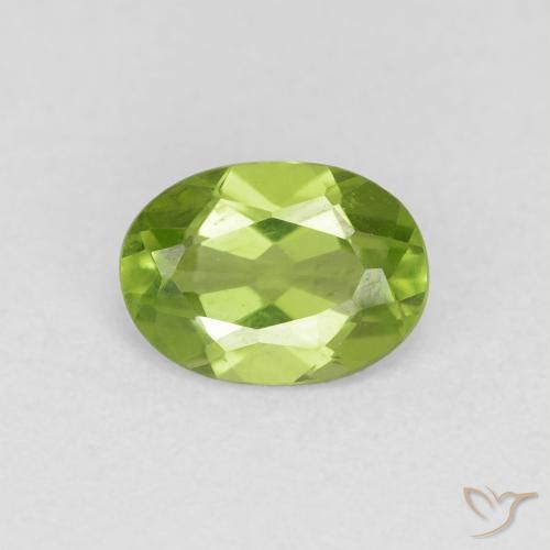 0.90ct Naturel Vert éclatant Péridot, ovale, VVS-VS