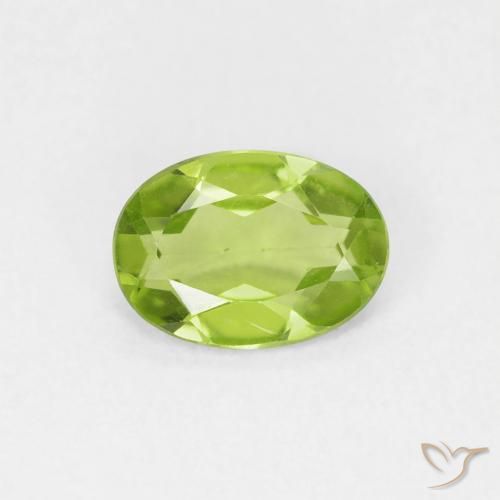 0.72ct Naturel Vert éclatant Péridot, ovale, VVS-VS