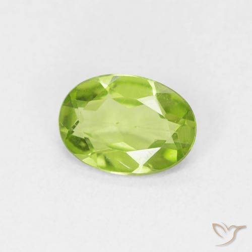 Péridot Vert éclatant naturelle ovale, 0.72 ct, VVS-VS