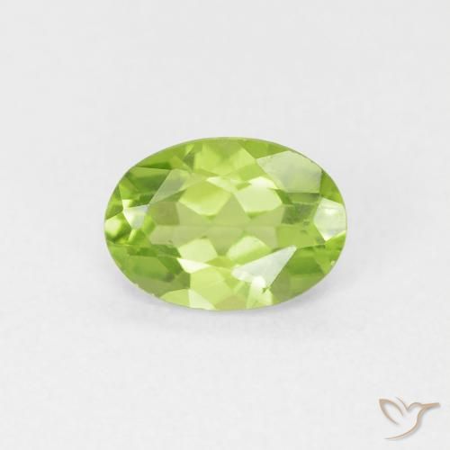 0.80ct Naturel Vert clair Péridot, ovale, VVS-VS