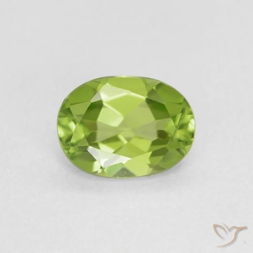 0.90ct Naturel Vert jaunâtre Péridot, ovale, VVS-VS