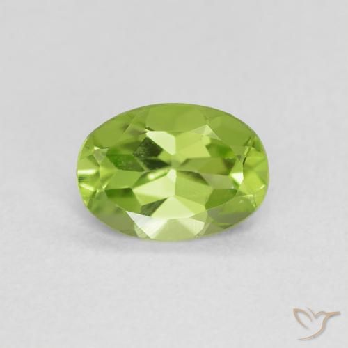 0.83ct Naturel Vert éclatant Péridot, ovale, VVS-VS