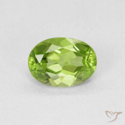 1.00ct Naturel Vert éclatant Péridot, ovale, VVS-VS