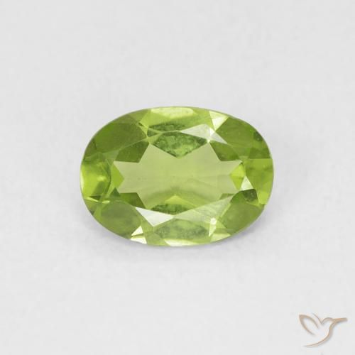 0.80ct Naturel Vert vif et léger Péridot, ovale, VVS-VS