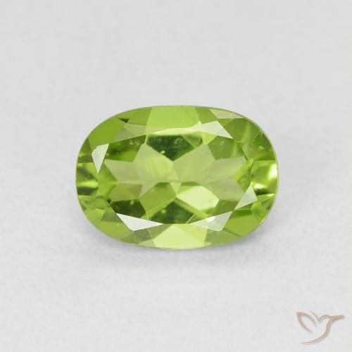 0.87ct Naturel Vert moyen Péridot, ovale, VS