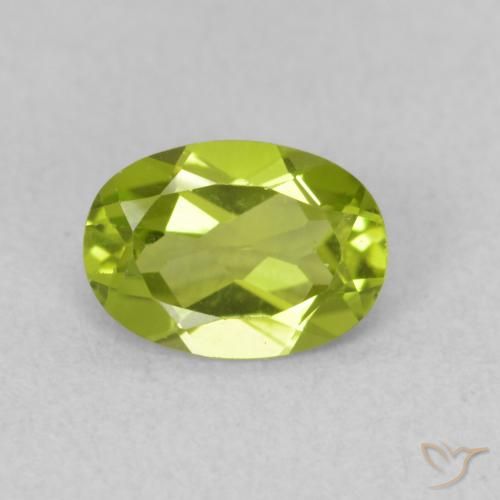 0.80ct Naturel Vert éclatant Péridot, ovale, VS