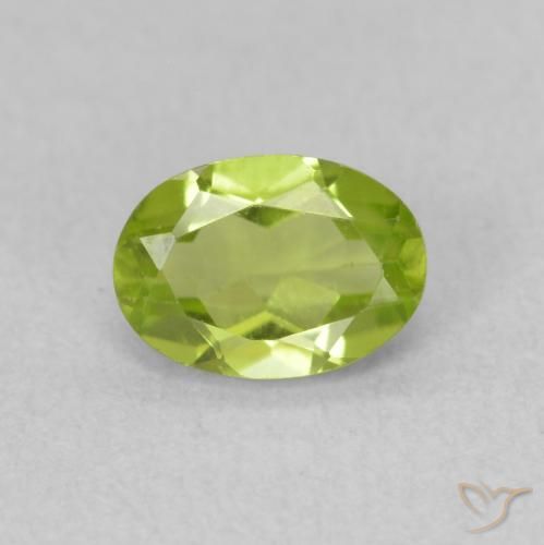 0.80ct Naturel Vert clair Péridot, ovale, VS