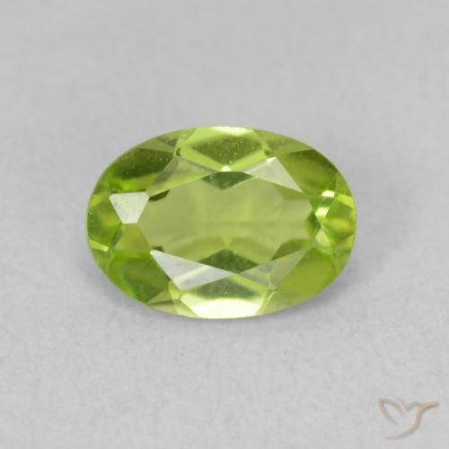 0.85ct Naturel Vert éclatant Péridot, ovale, VVS-VS