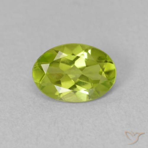 0.70ct Naturel Vert jaunâtre vif Péridot, ovale, VVS-VS