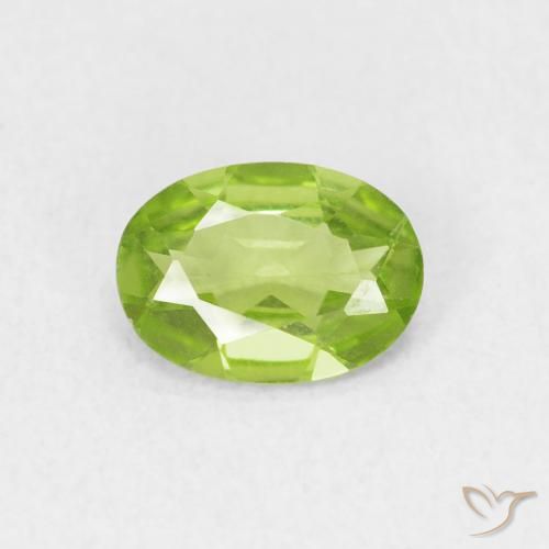 0.72ct Naturel Vert éclatant Péridot, ovale, VVS-VS