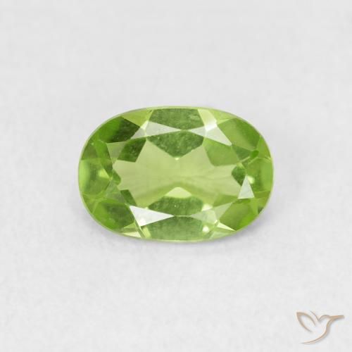 0.77ct Naturel Vert éclatant Péridot, ovale, VVS-VS