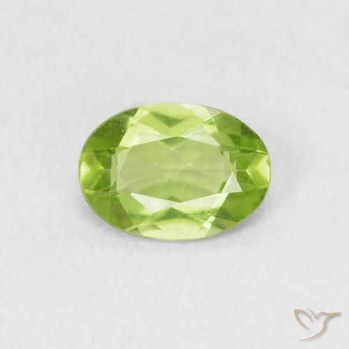 0.71ct Naturel Medium Light-Green Péridot, ovale, VVS-VS
