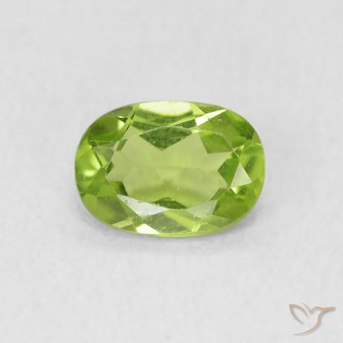0.90ct Naturel Vert vif et léger Péridot, ovale, VS
