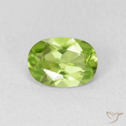 0.85ct Naturel Vert jaunâtre Péridot, ovale, VVS-VS