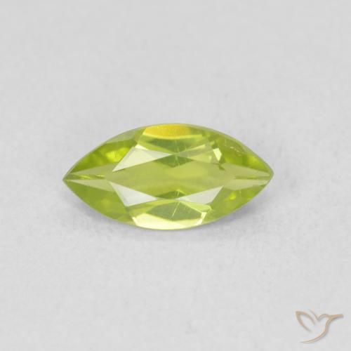 Péridot Vert clair naturelle Marquise, 0.57 ct, VS