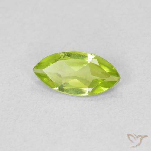 Péridot Vert clair naturelle Marquise, 0.54 ct, VS