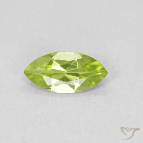 Péridot Vert jaunâtre naturelle Marquise, 0.54 ct, VS