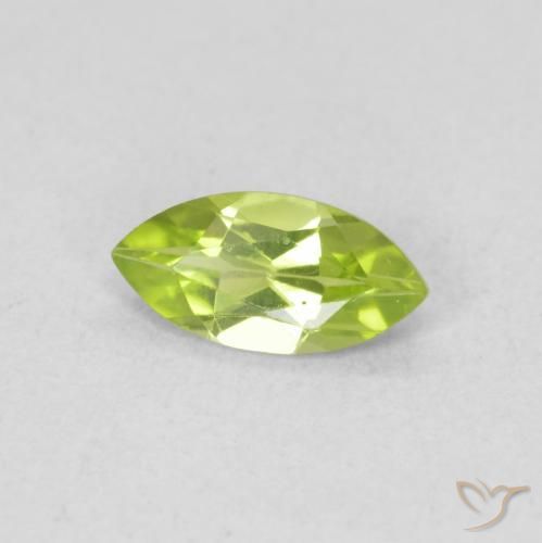 Péridot Vert jaunâtre naturelle Marquise, 0.54 ct, VS