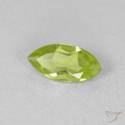 Péridot Vert clair naturelle Marquise, 0.58 ct, VVS-VS