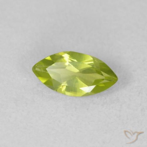 Péridot Vert éclatant naturelle Marquise, 0.63 ct, VVS-VS