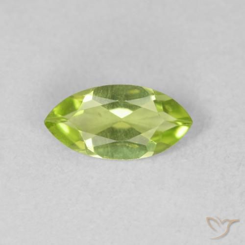 0.54ct Naturel Vert vif et léger Péridot, Marquise, VVS-VS