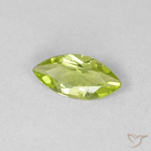 Péridot Vert clair naturelle Marquise, 0.43 ct, VVS-VS