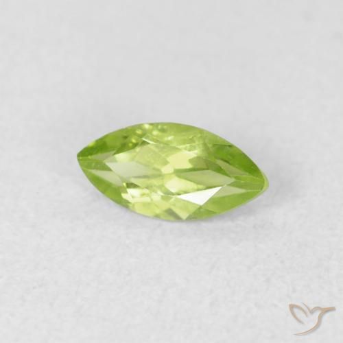 Péridot Vert clair naturelle Marquise, 0.51 ct, VS