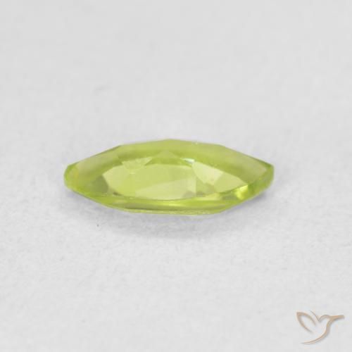 Péridot Vert jaunâtre naturelle Marquise, 0.56 ct, VS
